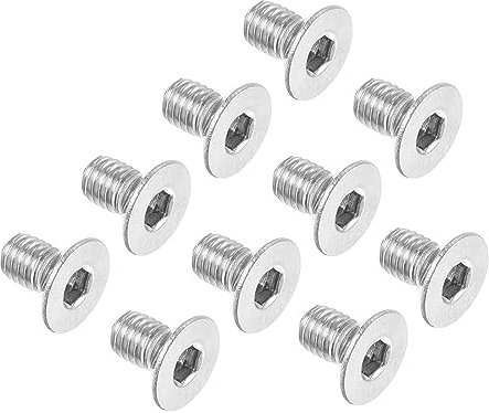 QUARKZMAN M3 x 5mm Hexagonal Zócalo Plano Cabeza Avellanado Tornillos x 50uds Inoxidable Acero Hueca Cabeza Tornillos Pernos para Maquinaria y Muebles, [Plata]