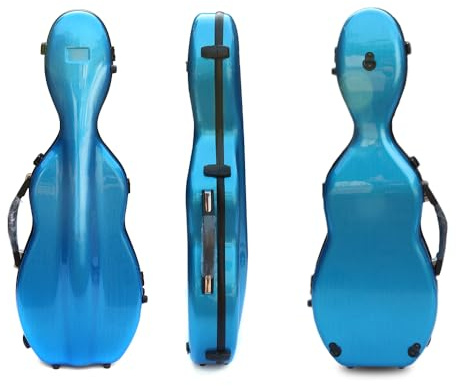 WUQIMUSC Violin case 4/4 full size Composite Carbon Fiber Hard case Strong handle Back-Straps Soft padding (blue)