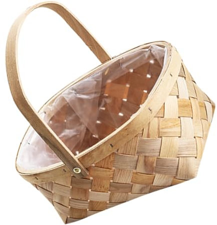 TOVINANNA Panier de Style Simple Tissé à La Main pour Le Rangement Des Plantes pour Les Fleurs Panier de Pot de Fleurs Tissé avec Poignée