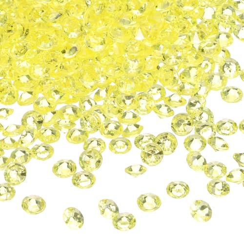 sourcing map 5000Pcs Wedding Table Scatter Confetti Fake Crystals Acrylic Diamonds Rhinestones Vase Fillers Gems for Crafts,Table Centerpiece Decor, Bridal Shower Party (Light Yellow, 4.5mm)