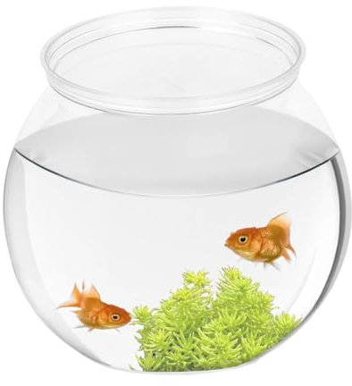 Goldfischglas, Anti-Drop-goldfischglas klaress Terrarienglas Schüsselvase, Fallsicheres Rundes Aquarium für Betta-Fische, Kunststoff klaress Fischbecken Heimdekoration Plastik