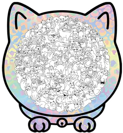 Chat | Cadre photo décoratif et amusant avec cadre photo, 135 pièces Puzzle en bois pour adultes avec boîte de rangement - pour ami amoureux des animaux décoration salon chambre