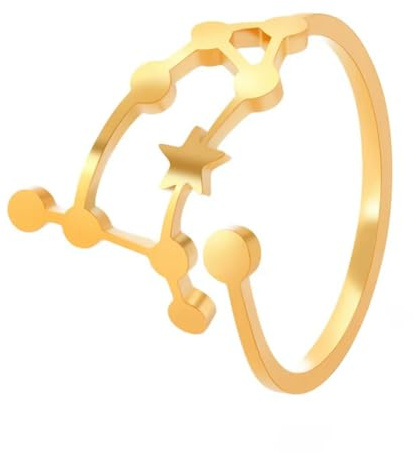 12 Anelli della Costellazione per Le Donne Segni zodiacali Anello Aperto dello Zodiaco Toro Pesci Leone Vergine Gemelli Pesci Bilancia Regalo di Compleanno
