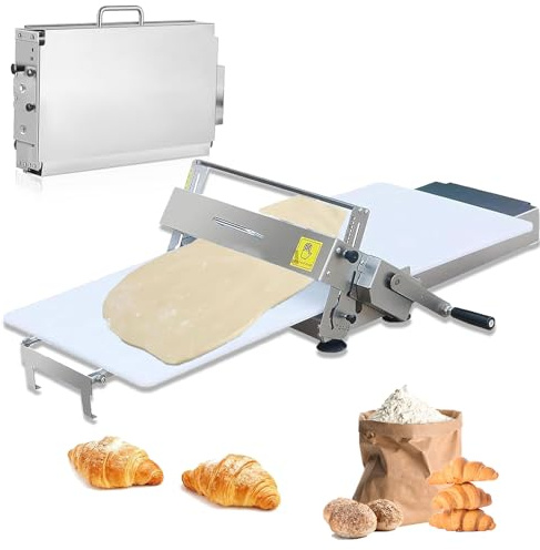 Hopfällbar Degpress För Hembagerier, Deglaminator Och Kavlingsmaskin I Rostfritt Stål 0-25 mm Justerbar Tjocklek, Manuell Degpress För Croissanter Och Pizza TYPE300