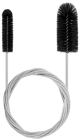 200cm Stura Tubi di Scarico Flessibili Pulisci Tubature Pulisci Tubi Scarico Spazzola Pulizia Scovolino Doppio per Cucine Vasche Bagno Servizi Igienici Fognature lavandino Nero-1pezzi
