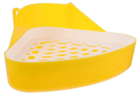 BESTOMZ Toilette per Conigli Triangolare in ABS Bianco, Lettiera Pratica e Leggera per Piccoli Animali Come Conigli e Criceti, per Soggiorno e Giardino