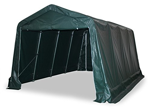 Nexos Weidezelt Grün 3,3 x 4,8 m Plane 550 g/m² Weideunterstand Weidehütte Stallzelt Unterstand für Tiere Wasserdicht PVC