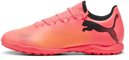 Puma Men's Future 7 Play Turf Trainer Soccer Shoe, Sunset Glow-Puma Black-Sun Stream, 10