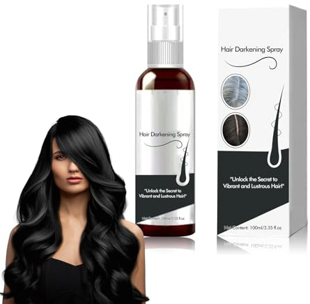 Tkekruh Spray Colorante per Capelli Neri 100ml, Lacca per Capelli Neri, Lacca Colorata Temporanea per Capelli, Coprire i Capelli Grigi e Ispessire e Nutrire le Radici dei Capelli, Hair Serum