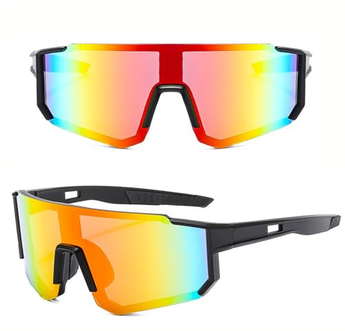 MUSELK Occhiali da sole sportivi da uomo e donna, occhiali da ciclismo, occhiali da sole polarizzati per attività all'aria aperta, mountain bike, ciclismo, ciclismo, sci, con UV400