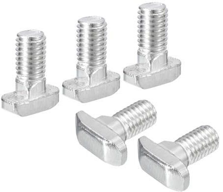QUARKZMAN 10Pcs Pernos Ranura En T, M8 x 16mm Perno Cabeza Martillo Tornillo En T Espárrago Inserción Para Perfil Extrusión Aluminio Ranura En T Serie 4040, Acero Inoxidable 304, Plateado