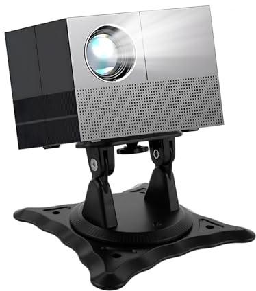 leyomgamz Supporto Per Proiettore A Parete, Supporto Proiettore Regolabile con Rotazione a 360°, Staffa Proiettore in Metallo con Vite da 1/4 per Home Cinema, Ufficio, Sala Giochi