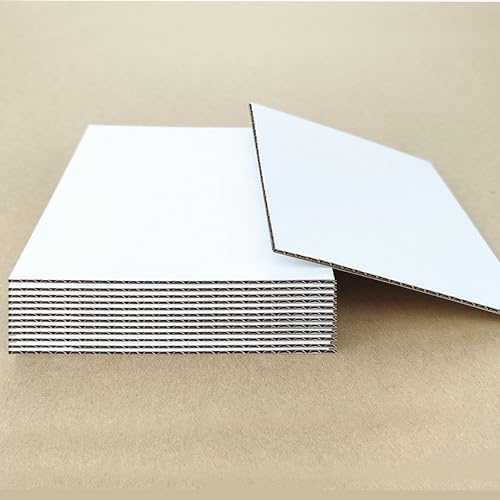 20 pack (12''x12'') One-side White Corrugated Cardboard Sheets,1/8 inch thick, Flat Cardboard Inserts for Mailing, Packaging & Shipping, Cardboard Backing, Craft Card Board,DIY.