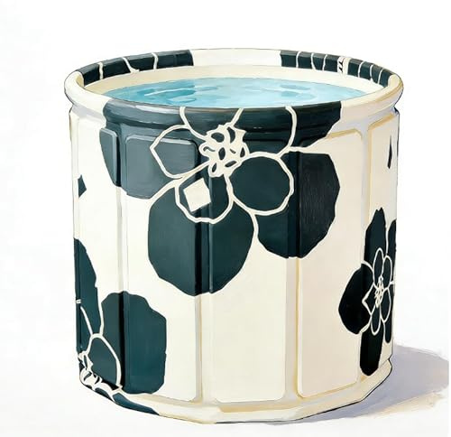 Hanured Vasca da bagno Portatile per Adulti, Buon Isolamento Termico, Supporto Stabile, Doppia Uscita di Scarico, per Bagno Cald, Ice Bath 70x65cm