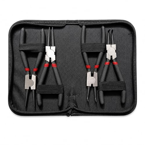 Set di 4 pinze per anelli di sicurezza, dritti e curvi