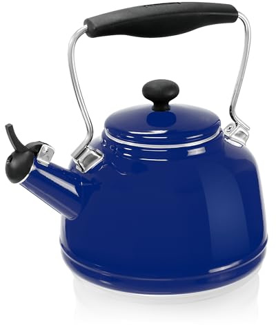 Chantal Tea Kettle, Vintage Series, Enamel on Steel, Whistling (Cobalt Blue)