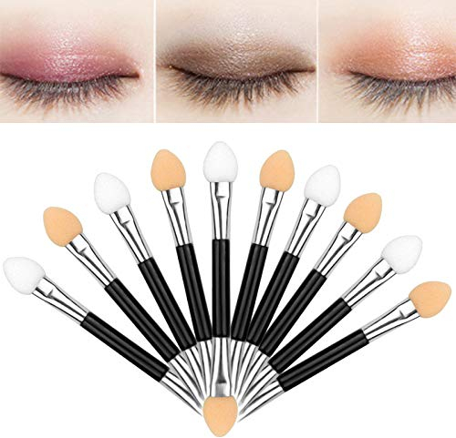 10pcs Einweg Lidschatten Applikator Lidschattenpinsel, Sponge Eyeshadow Brush, Lidschatten Pinsel Dual Color Gummi Schwamm Make-Up Pinsel Lidschatten Make-Up-Tool Applikator