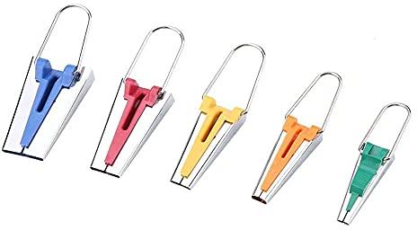 HERCHR 5 Stück Schrägbandformer Schrägband Werkzeug Set Für Aufbügelbares Schrägband Breiten 6mm 9mm 12mm 18mm 25mm, Stoff Schrägband Maker Werkzeug, Schrägband Werkzeug Set