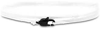 Made by Nami Tunt Wrap Armband för Dam & Herr – Justerbart Snörearmband med Karbinhake i Rostfritt Stål – Handgjort Vattentåligt Surfarmband – Minimalistiskt Marint Smycke (Vit Svart)