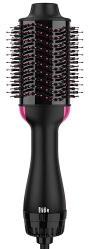 Hair Dryer Brush Blow Dryer Brush in One, Upgraded 4 in 1 Hair Dryer and Styler Volumizer with Negative Ion Anti-frizz Ceramic Titanium Barrel Hot Air Hair Straightener Brush