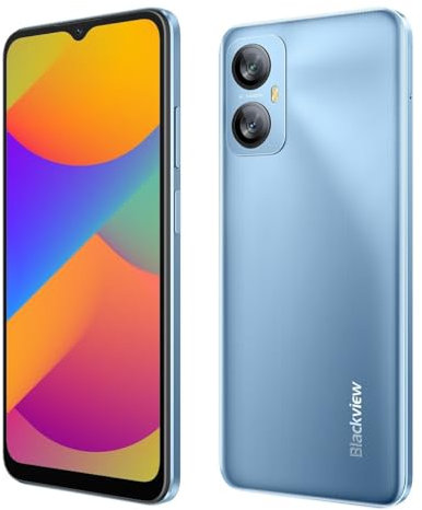 Blackview A52 PRO Handy ohne Vertrag, 12GB+128GB(1TB Externe SD), 6,5'' 90Hz Waterdrop Bildschirm, 13MP+5MP, Dual-SIM Android 13 Smartphone, 5180mAh Akku, Gesicht Entsperren&Fingerabdruck Blau