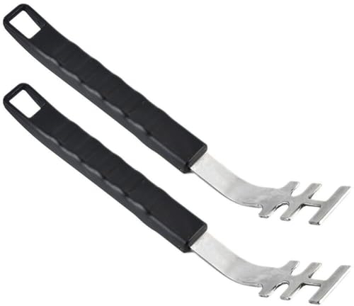 Lève-Grille De Gril De 2 Pièces, Accessoires De Gril De Lève-Grille De Cuisson Anti-brûlure pour Déplacer Les Accessoires De Barbecue De Grille Chaude