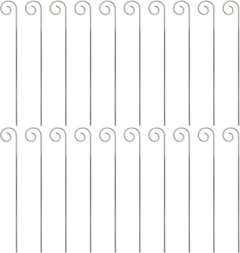 Lot de 20 crochets argentés pour étiquettes de plantes - Marqueurs de jardin - Porte-étiquettes pour plantes de jardin - Crochets de jardin déformés - Accessoires pour plantes (20 cm)