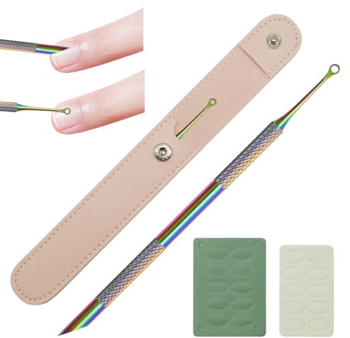 makartt feile,nagelhautentferner,abgeschrägter Schaufel-Nagelhautschieber mit Doppelkopf aus Titan, Nagelhautschieber-Werkzeug mit Doppelkopf-Design, Nagelhautentferner