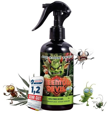 Bio Neemöl Devil® EXTRA STARK – 500ml Sprühfertig – Pflanzenpflege & Vitalität – 4-in-1 Mischung aus Neemöl, Rosmarinöl, Lemongrasöl & Brennesselextrakt – Natürlich & sanft zur Pflanze