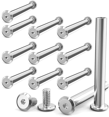 10 Stück Verbindungsschrauben M4 x 40 mm, Edelstahl A2 V2A, Möbelschrauben Hülsenmutter, Möbelverbinder Schrankverbinder Eignen Sich zum Verbinden von Holzbrettern