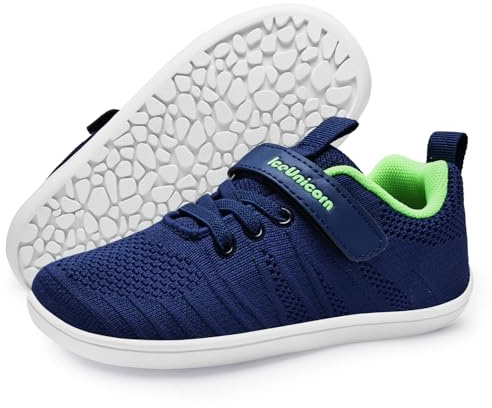 IceUnicorn Chaussons pour enfants - Chaussures pieds nus - Chaussures de sport - Chaussures de sport - Chaussures d'intérieur minimalistes, Vert marine., 27 EU