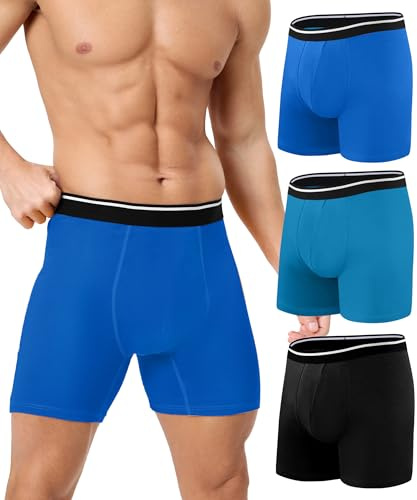 JODUCE Incontinence Underwear for Men 150ML Absorbent Washable Reusable Cotton Leak Proof Protective Boxer Briefs 3 Pack (Multicolor01, Medium)