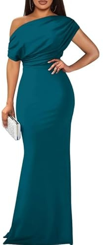 TANMESSO Dam Off Shoulder Bodycon Maxi Klänning Elegant Ärmlös Formell Kväll Fest Lång Slits Klänning