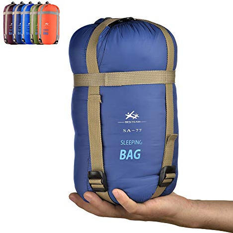 Warm Weather Sleeping Bag - Portable Waterproof Compact Lightweight, Packable with Compression Sack for Kids Teens Adults Camping Backpacking Hiking(Dark Blue)