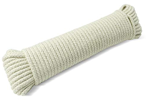 Washing Line Rope Outdoor Clothes Line Laundry Line Outdoors Multipurpose Braided Cotton Soft Rope for Garden, Arts and Crafts | 4mm (30M)