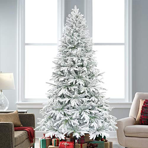 albero di natale innevato 210cm Albero di Natale Artificiale, Decorazione di Natale, grande,per Decorazioni Natalizie PE PVC Realistico