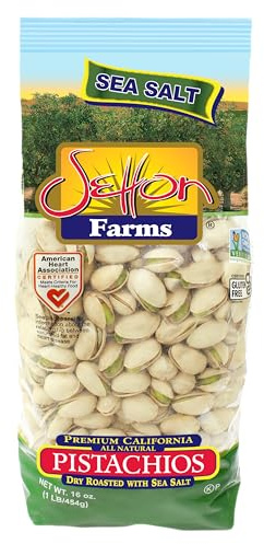 Setton Farms Pistaches Premium rôties à sec avec du sel de mer, sac de 473 ml (0,5 kg)