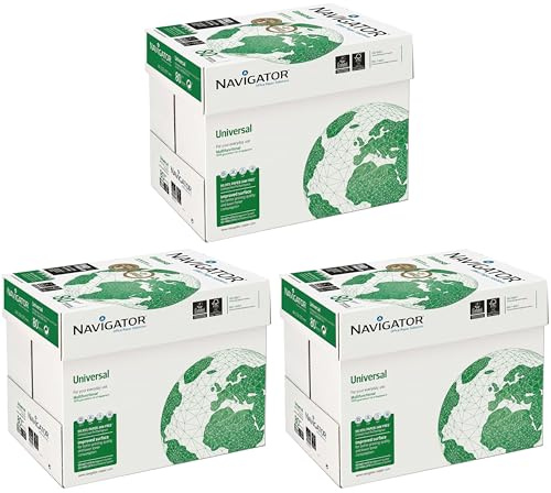 Navigator Universal Carta Premium per ufficio, Formato A4, 80 gr, Confezione da 15 risme da 500 Fogli