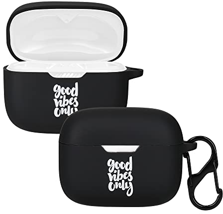 kwmobile Hülle kompatibel mit JBL Tune 230 NC TWS / T230NC / T235NC Hülle - Silikon Kopfhörer Schutzhülle Case Cover Weiß Schwarz