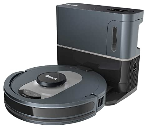 Shark UR2500SR AI Ultra Robot Vacuum, with Ultra Clean, Home Mapping, 30-Day Capacity Bagless Self Empty Base, Perfect for Pet Hair, WiFi, Compatible with Alexa, Black/Silver (Renewed)