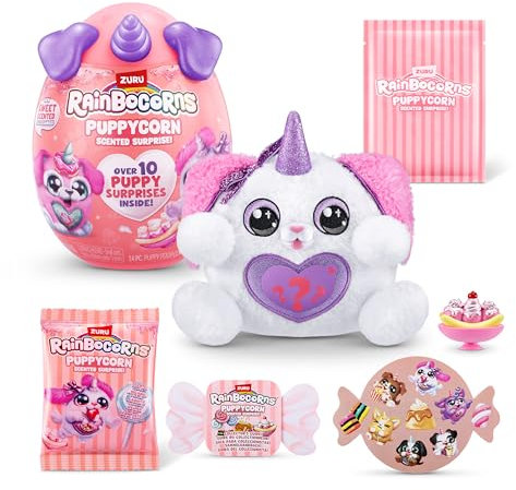 Rainbocorns Puppycorn Scent Surprise, Poodle, by ZURU Surprise Unboxing Soft Toy, Scented Puppy Plush for Girls (Poodle)