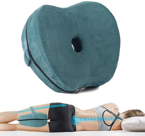XTAIQD Almohada de pierna para dormir de lado, almohada de rodilla de espuma viscoelástica con correa para dormir de lado, cojín de apoyo para piernas con funda extraíble y lavable, (L)