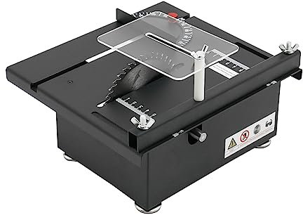 SAUADY Mini Sierra Circular de Mesa Multifuncional para Trabajo de Madera DIY para Cortar Barras Pequeñas de Madera Bodhi, Piedra Negra 200W 10.000 RPM