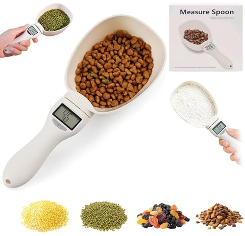 Digital Measuring Spoon - Food Measuring Scoop Scale, Weighing Spoon Scale 800g / 0.1g Precision with LCD Display Spoon Scale, Electronic Measuring Spoon, for Dispensing Food, Condiments and Pet Food