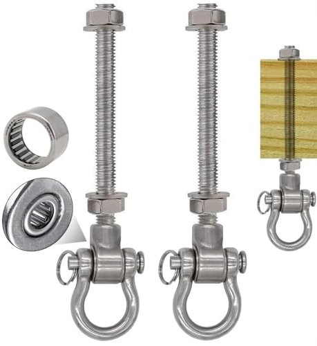 WWFFEN 2 Pièces Crochets pour hamac M10,Fixation balancoire Exterieur en Acier Inoxydable Suspension Chaise Crochets pour béton au Plafond pour Aire de Jeux extérieure Jardin Accessoire balancoire