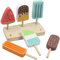 Pellinch Puesto de Helados Juguete Madera, Heladería de Madera para Niños, 6 Piezas Heladeria Juguete, con Soporte, Comida Madera Juguete, Juguetes de Madera de Helado, Juguetes Montessori 2 3 4 años