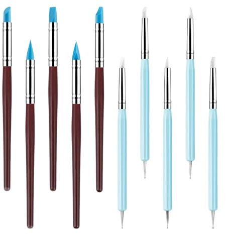 10 cepillos de goma, herramientas de forma de arcilla, herramientas de molde de arcilla, cepillos de silicona, juego de herramientas para modelar, pintura, cerámica, escultura, cerámica, manualidades