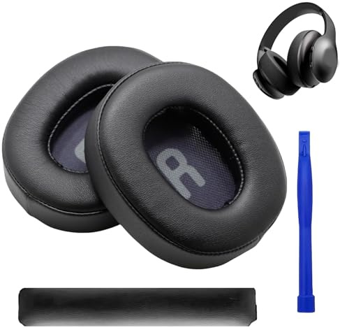 1 Par Almohadillas y 1 Diadema de Repuesto para Auriculares JBL Tune 700 (700BT)/710 (710BT)/720 (720BT)/750 (750BT, 750BTNC), Tune 760 (760NC), Espuma Viscoelástica y Cuero Proteico
