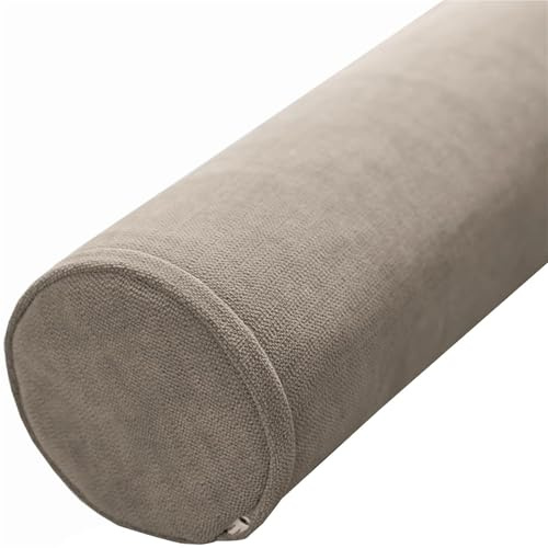 Cojín Cilíndrico Grande 40/50/90/80/60cm Almohada De Tubo Para Lumbar/Cuello/Espalda/Cabeza Apoyo Almohada Rollo Con Funda Extraíble Para Cama, Sofá, Silla, Coche, Yoga(Milky brown,15x50cm/6x19in)
