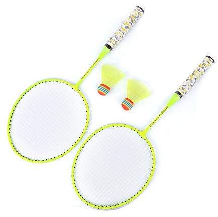 aqxreight Barn Badmintonracket med 2 Bollar Set Utomhussportspel Barn Pojkar Flickor LeksakFluorescerande Orange Fluorescerande Lättare och Hitta Badminton är Järnnylon och Lätt Vilket Premium